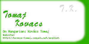 tomaj kovacs business card